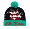 LED Noel Şapka Noel Işık Pom Kafatası kar tanesi Örme Beanie Yetişkin Noel Tığ Şapka Işıklar Örme Ball Cap Şapka B6881 Caps