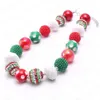 fashion christmas girls chunky beaded necklace handmade bubblegum beads necklace for kids baby jewelry dropship