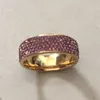 Tamanho completo 5 Linha Cristal roxo de aço inoxidável Jóias de casamento de moda feita com cristais CZ genuínos273i