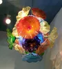 Пользовательские лампы мода красочные цветки люстры освещение со светодиодными лампочками Мурано стеклянная тарелка люстра большой висящий подвесной свет
