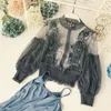 Wholesale-NePoel Plus Size Blusa Blouse Koreaanse Kant Blouses Bloemen Haak Gaas Dames Shirt Lange Mouwen Persprocifiet 2 Stuk Set Top 34788