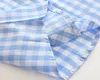 Ny sommar baby boys set Genglaman Kids Short Sleeve Plaid Shirt + Shorts 2pcs Pojke kläder kostym Barn outfits 14847