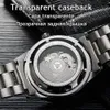 Tevise Automatic Watch Men's Watches Tourbillon Mechanical Skeleton Watch Männer Selbstwind wasserdichte männliche Uhr Relogio Maskulino Y1 2724