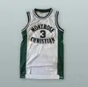 Монроз-христианская средняя школа 3 Kevin Durant White Retro Basketball Jersey Mens сшитый пользовательский номер и название
