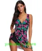 Melhor Grande acrescido menina Biquinis conjunto de praia V-neck traseira aberta corte rendas swimwear fora sexy impressão de cobertura da barriga de uma peça saia grande yakuda swimwear