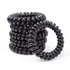 5cm Black Color Telephone Wire Cord Hair Tie Girls Kids Elastic Hairband Ring Rope Bracelet Stretchy