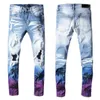 Fashion-Designer Jeans for Men Skinny Jeans Ripped Holes Jeans Motorcycle Biker Denim Pants AI Brand Hip Hop Famous Brand Denim Pants