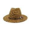 2019 Autumn And Winter Leopard print brimmed hat Travel cap Fedoras jazz hat Panama hats for women and girl 644118277