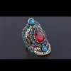 Bohemian Fashion Rings Multicolor Gem Rhinestone Tone Antique Gold Ring for Women Engagement Wedding Jewelry Gift