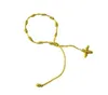 Nya modearmband Flickor Lyx Handgjorda Lucky Cord Braid Rosary Armband Nylon String Cross Armband 18 Färger