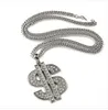 Golden Bling Big Dollar € Teken Kettingen Hip Hop Sieraden Geschenken Kettingen Mannen Dames Charm Crystal Money Hangers