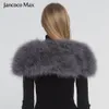 2019 vraie fourrure Cape haussement d'épaules femmes véritable autruche plume fourrure châle Poncho mode offre spéciale taille unique S1264