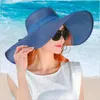 Style élégant grand bord paille adulte femmes filles mode soleil Uv protéger grand arc été chapeau de plage C19041701