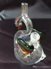 Swan Water Hose Glass Bongs Accessories   , Glass Smoking Pipes colorful mini multi-colors Hand Pipes Best Spoon glas