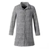 Herren Trench Plaid Revers Einreiher Mantel Kostenloser Versand Winter Mode Lange Jacke Mäntel Männer Mantel