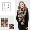 Wowholesale-Winter Scarf Classic Tassel Szalik Plaid Ciepły Miękkie Chunky Duży Koc Wrap Szal Szaliki 140 cm * 140 cm