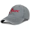 KFC unisex denim baseball cap golf monterade personliga trendiga hattar KFC logotyp KFC logotypvektor gay stolthet regnbower grå nödställd pi353h