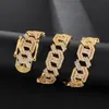 Blanc personnalisé New Gold 18K Gold plaqué Bling Diamond Mens Cuban Link Chain Choker Long Collier Cumbic Zirconia Bijoux pour hommes