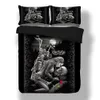 Gothic Skull Bedding Set Twin Full Queen King Double Sizes Duvet Cover with Pillow Cases Rider Girl Bed Linens Set