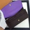 Monedero multicolor para mujer Cartera larga Paquete de tarjeta de flor antigua Caja original Bolsillo con cremallera clásico para mujer Monedero de diseñador Monedero de lujo Titular de la tarjeta