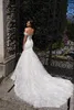 2019 Nowa Elegancka Koronkowa Syrenka Suknie Ślubne Off The Ramię Tulle Aplikacja Court Train Plus Size Wedding Suknie ślubne z koronką w górę BC1