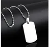 Rectangular Military Brand Titanium Steel Necklace Hanging Square Brand Smooth Student Necklace