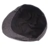 Herbst Winter Männer Kappe Hüte Britischen Western Stil Wolle Erweiterte Flache Ivy Cap Klassische Vintage Gestreiften Baskenmütze