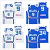 Giannis Antetokounmpo G. #34 Ioannis Bourousis #9 Basketbollströja Team Grekland Hellas Eurobank Men's Custom Number Name Jerseys