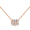 Süße drei Ringe Anhänger Halsketten Shinning Ohrringe Iced Out Diamant 18K Roségold Luxus schöne süße Designer-Accessoires für Frauen Mädchen