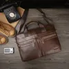 Hoofdlaag koeienhuid heren tas handtas olie wax lederen computer tas Aktetas Bolso Hombre Bolso para ordenador Laptoptas Malet