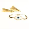 SHINUSBOHO MIYUKI Bracelet Turkish Evil EyeBracelets Women Pulseras Mujer Moda 2019 Jewelry Handmade Tassel Stainless Steel Bead201127056