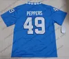 UNC North Carolina Tar Heels #98 Lawrence Taylor 49 Julius Peppers 85 Eric Ebron 10 Mitchell Trubisky Im Ruhestand Vintage Football Jersey 4XL