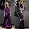 A Line Women Bath Robes V Neck Long Sleeve Appliques Satin Bridal Robe Floor Length Bath Robe