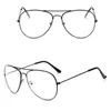Wholesale- Classic Pilot Frame Sunglasses Frame Fashion Decorative Frame Glasses With Clear Lenses Vintage Eyeglasses Wholesale Glasses Shop
