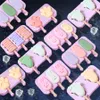 Silicone Ice Cream Mold Popsicle Molds Diy Homemade Cartoon Ice Cream Ice Maker Mold met 50 houten stick JK2006XB7969411