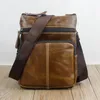 Homens flap crossbody bolsa de couro genuíno pasta homem bolsa de negócios messenger bags maluco malas masculinas