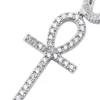 Iced Zircon Ankh Cross Earring Gold Silver Color Micro Paled Bling CZ Stone Earrings for Man Women Hip Hop Jewelry269p