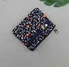 Women Cotton Floral Printing Double Zipper Coin Purses Mix color