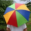 Útil portátil Paraguas Sombrero Sombrilla Impermeable Al aire libre Camping Senderismo Pesca Festivales Sombrilla plegable Brolly Cap 55 cm LX1990