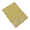 7x10 cm茶色100ピースクラフトペーパーインナーアルミホイルジッパー包装再利用可能な食料品袋ジッパークラフト紙食品貯蔵マイラーポーチ