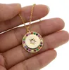 L'ultima collana chic con ciondolo a moneta d'oro per le donne da donna scolpisce il fiore del sole opale con l'eleganza CZ dell'arcobaleno bei regali per feste di gioielli