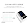 4-Port USB Multi-Port Mobiltelefon Laddare Flat Smart LED Display Laddare Ström Adapter Row Plug CDA26 för: iPhone Samsung Huawei Gratis Shippi