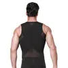 Mäns Corset Front Zipper Net Body Corset Bodysuit Slim Vest T-shirts Male midja Underkläder Body Shapers Gå ner i vikt