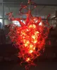 Large Luxury Ruby Red Chandeliers Lamp Art Chain light Fixture 100% Hand Blown Glass Crystal Chandelier and Pendant Lamps