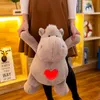 Kawaii Soft Love Heart Ippopotamo Peluche Bambola Grande Farcito Cartoon Ippopotami Baby Toy Doll per Bambini Decorazione Regalo 20 pollici 50 cm DY506175301243