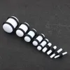 Acryl wit zwart groeien in de donkere oorringmeter expander brancard plug en tunnel piercing 100pcs269T