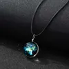 New Glow in the dark Galaxy Universe Colliers Lumineux Verre Cabochon Étoile Lune pendentif Chaîne de corde de cire noire Pour Femmes Hommes Bijoux De Mode