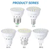 LED電球ABS SMD2835 48 60 80 80LEDS E27 MR16 GU10ランプ110V 220V暖かい白LEDランプスポットライト