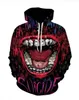 Hommes Femmes Designer Sweats à capuche Essentials Réfléchissant Halloween Joker Crazy Smile 3D Imprimer Sweat à capuche Mode Solide FOG Sweats à capuche Taille asiatique S-7XL