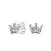 Kişilik Crown Stud Küpe 925 Logo Bayanlar ile Orijinal Kutu ile Pandora Takı için Gümüş Zarif Küpeler257f